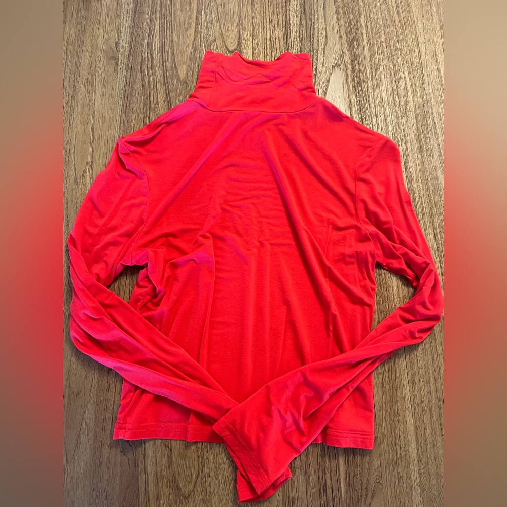 Red turtleneck